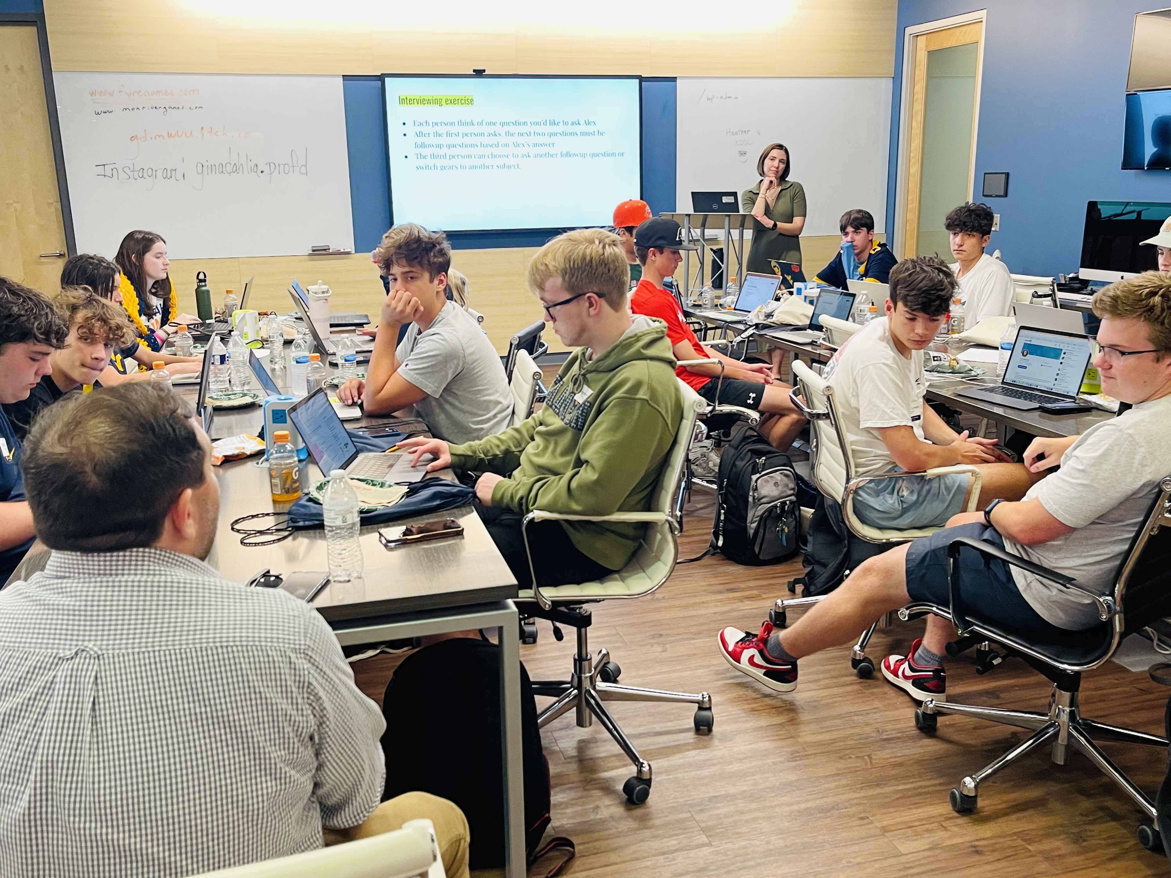 Students working on computers at Media Innovation Center